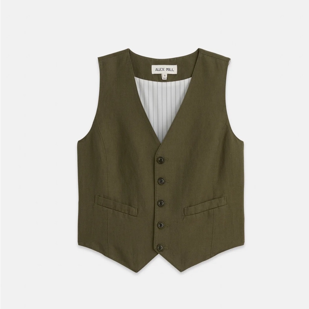NEW Alex Mill Kam Vest in Twill olive size S M